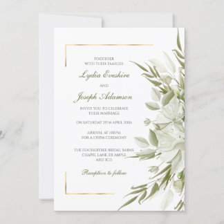 Elegante invitación a la boda de Sage Florals