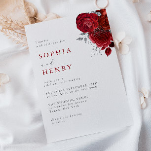 Elegante invitación a la boda de Scarlet Bloom