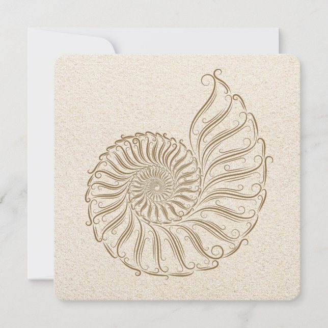 Elegante Invitación a la boda de Shell (Anverso)