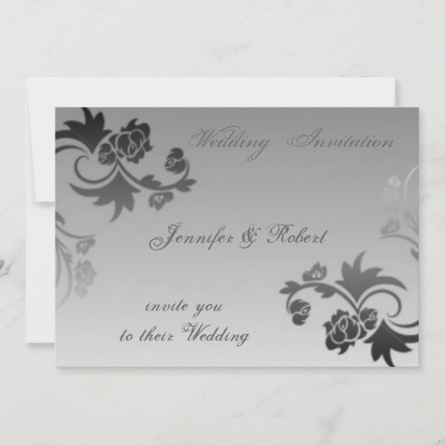 Elegante Invitación a la Boda de Swirls (Anverso)