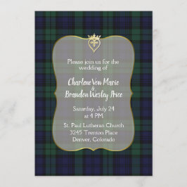 Elegante invitación a la boda de Tartán Black Watc
