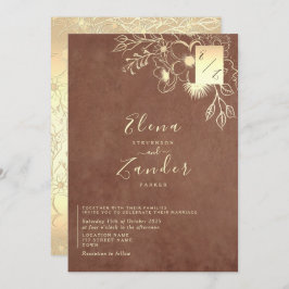 Elegante invitación a la boda de Terracota