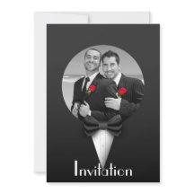 Elegante invitación a la boda de Tuxedo Gay