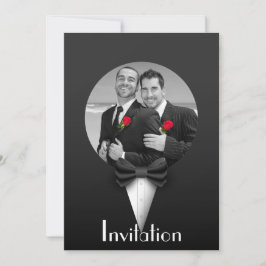 Elegante invitación a la boda de Tuxedo Gay