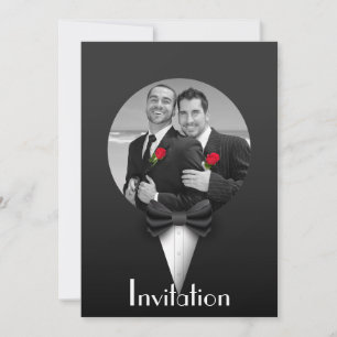 Elegante invitación a la boda de Tuxedo Gay