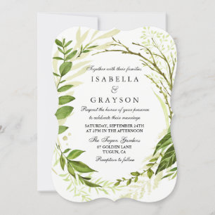 Elegante Invitación a la Boda de Vegetación Forest