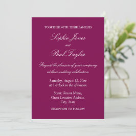 Elegante invitación a la Boda de Vino de Mora