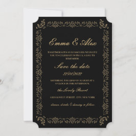 Elegante invitación a la boda de Vintage