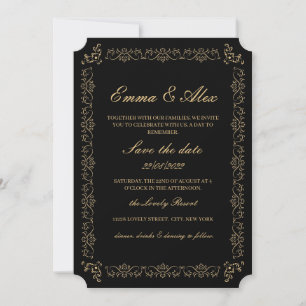 Elegante invitación a la boda de Vintage