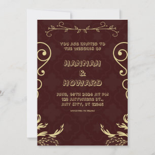 Elegante invitación a la boda de Vintage
