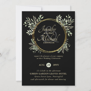 Elegante Invitación a la boda de Wreath de color d