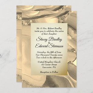 Elegante invitación a la boda del ágata de mármol 