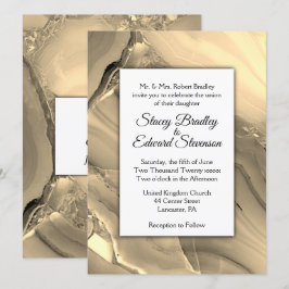 Elegante invitación a la boda del ágata de mármol 