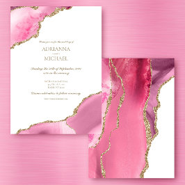 Elegante invitación a la boda del Agate de Oro Ros