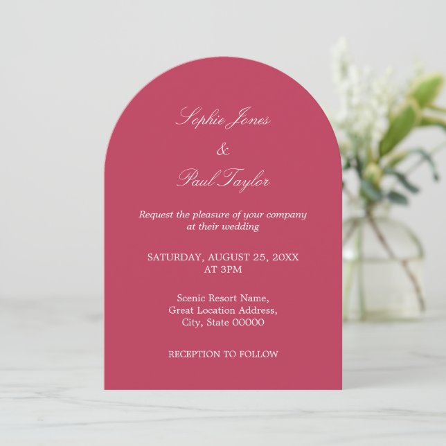 Elegante invitación a la boda del Arco de la Magen (Anverso de pie)
