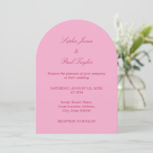 Elegante invitación a la boda del Arco Magenta Ros