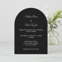 Elegante invitación a la boda del Arco Negro