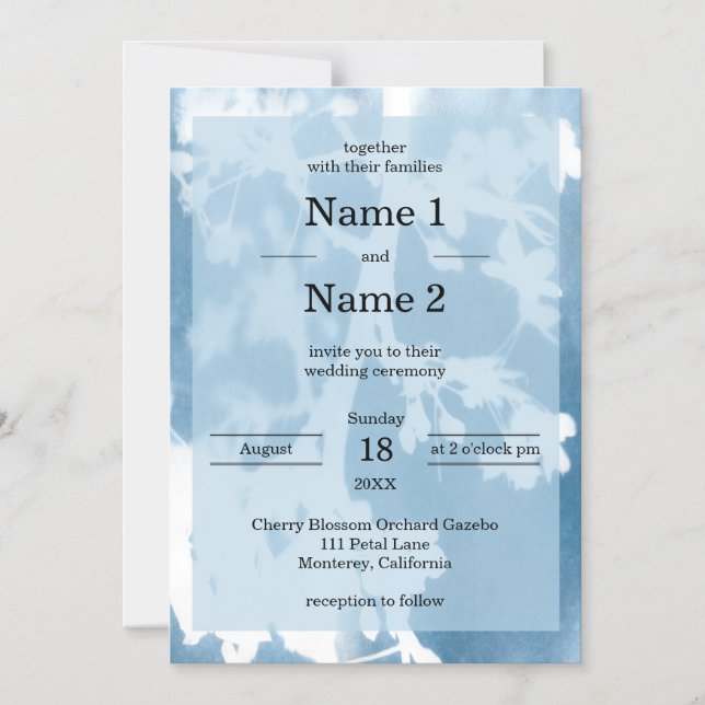 Elegante Invitación a la Boda del Cicanotipo de Ce (Anverso)