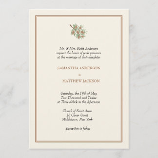 Elegante invitación a la boda del cono de la pina