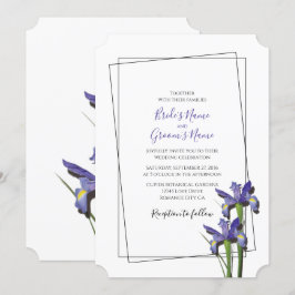 Elegante invitación a la boda del iris púrpura