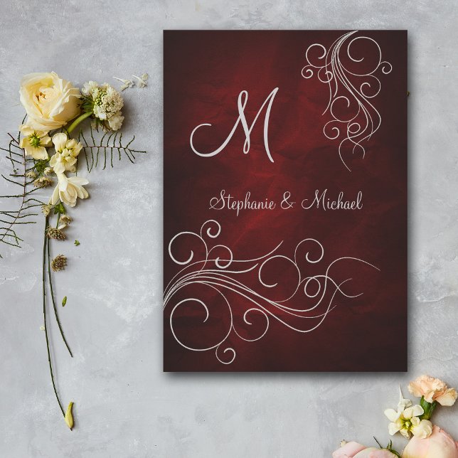 Elegante Invitación a la boda del Monograma de Pla (Subido por el creador)