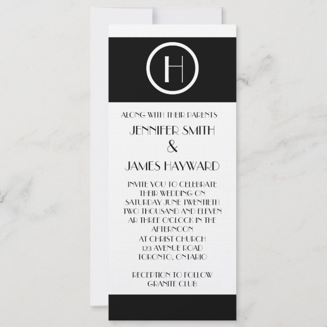 Elegante invitación a la boda del Personalizable M (Anverso)