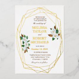 Elegante invitación a la boda del Relieve metaliza