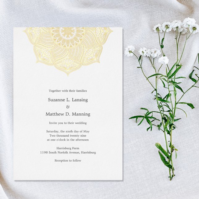 Elegante invitación a la boda del RELIEVE METALIZA (Subido por el creador)