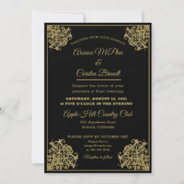 Elegante invitación a la boda dorada