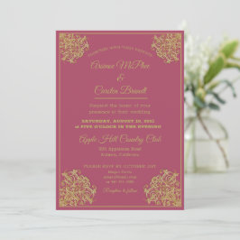 Elegante invitación a la boda dorada