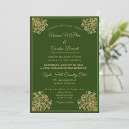 Elegante invitación a la boda dorada
