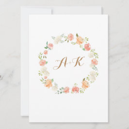 Elegante invitación a la boda en acuarela con flor