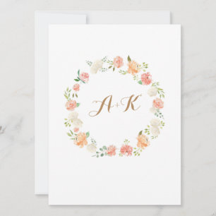 Elegante invitación a la boda en acuarela con flor