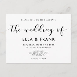 Elegante invitación a la boda en blanco y negro