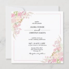 Elegante Invitación a la Boda en Cuadrado de Flore