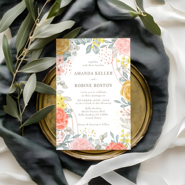 Elegante Invitación a la Boda en el Jardín de Flor (Subido por el creador)