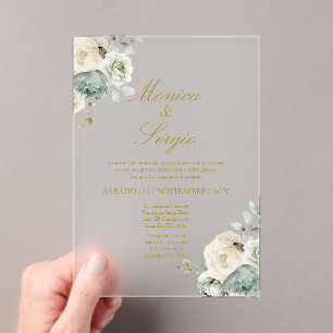 Elegante invitación a la boda en español
