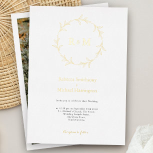 Elegante Invitación a la boda en monograma de la c