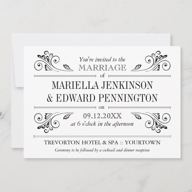 Elegante invitación a la boda espacial (Anverso)