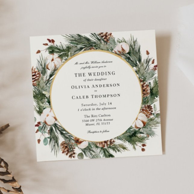 Elegante Invitación a la Boda Evergreen de Inviern (Subido por el creador)
