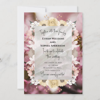 Elegante invitación a la boda floral