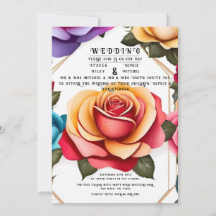 Elegante invitación a la boda floral