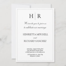 Elegante invitación a la boda floral