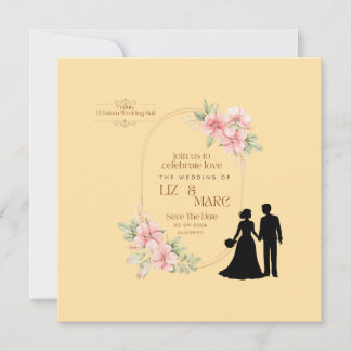 Elegante invitación a la boda floral
