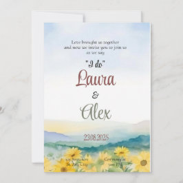 Elegante invitación a la boda floral