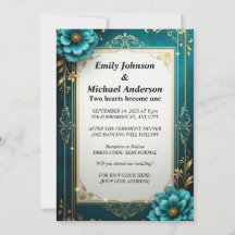Elegante invitación a la boda floral