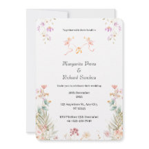Elegante invitación a la boda floral