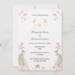 Elegante invitación a la boda floral