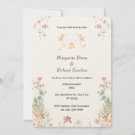 Elegante invitación a la boda floral