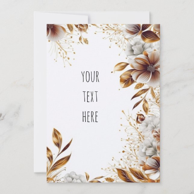 Elegante invitación a la boda floral (Anverso)